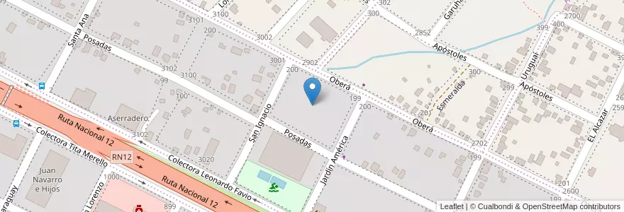 Mapa de ubicacion de Manzana 27 en アルゼンチン, ミシオネス州, Departamento Capital, Municipio De Garupá.