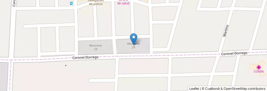 Mapa de ubicacion de Manzana 29 en Argentina, Chile, Mendoza, Departamento Las Heras, Distrito El Resguardo, Distrito El Plumerillo.