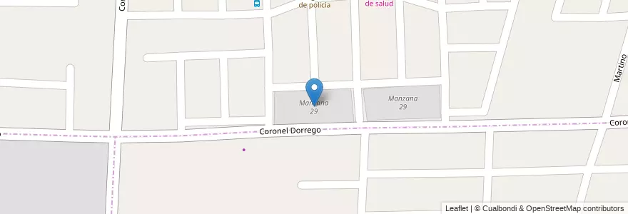 Mapa de ubicacion de Manzana 29 en アルゼンチン, チリ, メンドーサ州, Departamento Las Heras, Distrito El Resguardo, Distrito El Plumerillo.