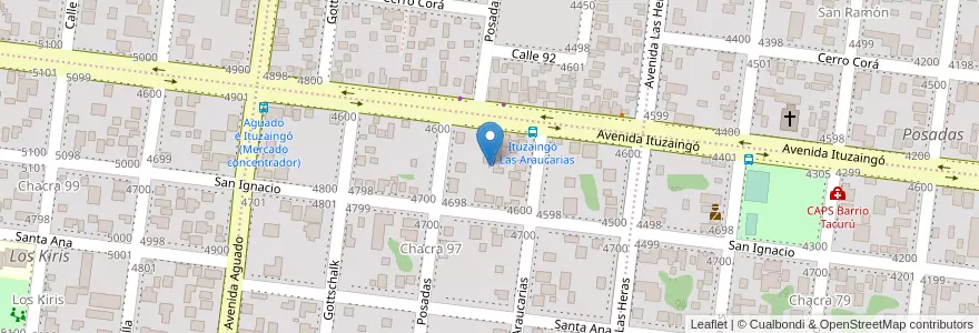Mapa de ubicacion de Manzana 3 en アルゼンチン, ミシオネス州, Departamento Capital, Municipio De Posadas, Posadas.
