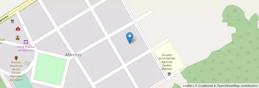 Mapa de ubicacion de Manzana 3 en アルゼンチン, ミシオネス州, Departamento Candelaria, Municipio De Mártires, Mártires.