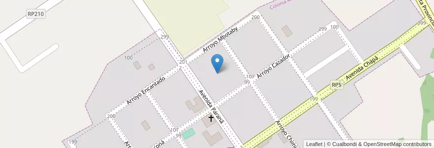 Mapa de ubicacion de Manzana 3 en アルゼンチン, ミシオネス州, Departamento Oberá, Municipio De Colonia Alberdi.