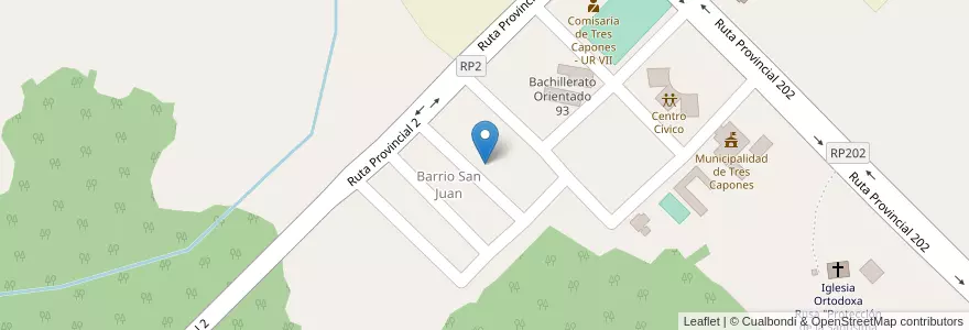 Mapa de ubicacion de Manzana 3 en アルゼンチン, ミシオネス州, Departamento Apóstoles, Municipio De Tres Capones.
