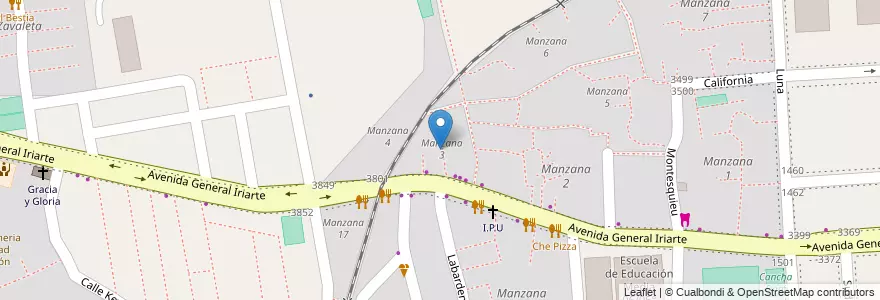 Mapa de ubicacion de Manzana 3, Barracas en آرژانتین, Ciudad Autónoma De Buenos Aires, Comuna 4, Buenos Aires.