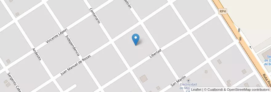 Mapa de ubicacion de Manzana 30 en アルゼンチン, ミシオネス州, Departamento Candelaria, Municipio De Bonpland, Bonpland.