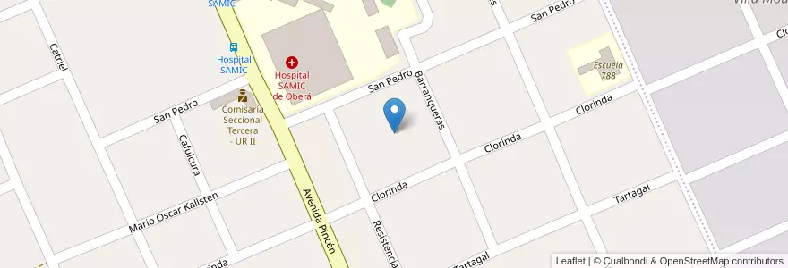 Mapa de ubicacion de Manzana 32 en アルゼンチン, ミシオネス州, Departamento Oberá.