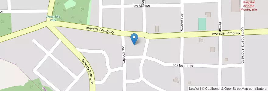 Mapa de ubicacion de Manzana 32 en アルゼンチン, ミシオネス州, Departamento Montecarlo, Municipio De Montecarlo, Montecarlo.