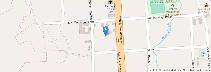 Mapa de ubicacion de Manzana 32 en アルゼンチン, ミシオネス州, Departamento Guaraní, Municipio De El Soberbio, El Soberbio.