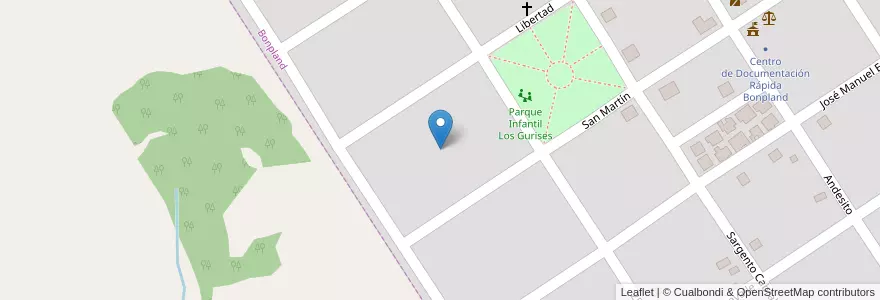 Mapa de ubicacion de Manzana 33 en アルゼンチン, ミシオネス州, Departamento Candelaria, Municipio De Bonpland, Bonpland.