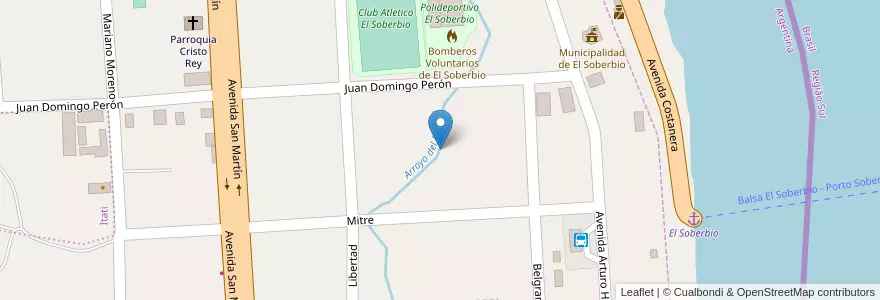 Mapa de ubicacion de Manzana 34 en آرژانتین, Misiones, Departamento Guaraní, Municipio De El Soberbio, El Soberbio.
