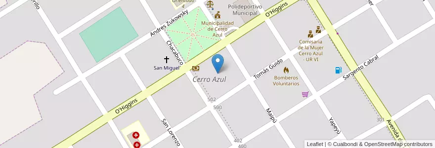 Mapa de ubicacion de Manzana 35 en アルゼンチン, ミシオネス州, Departamento Leandro N. Alem, Municipio De Cerro Azul, Cerro Azul.