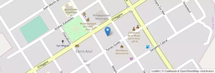 Mapa de ubicacion de Manzana 36 en アルゼンチン, ミシオネス州, Departamento Leandro N. Alem, Municipio De Cerro Azul, Cerro Azul.