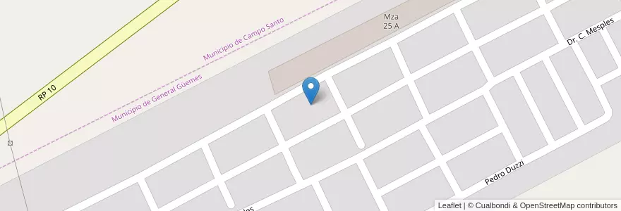 Mapa de ubicacion de Manzana 36 A en アルゼンチン, サルタ州, General Güemes, Municipio De General Güemes.