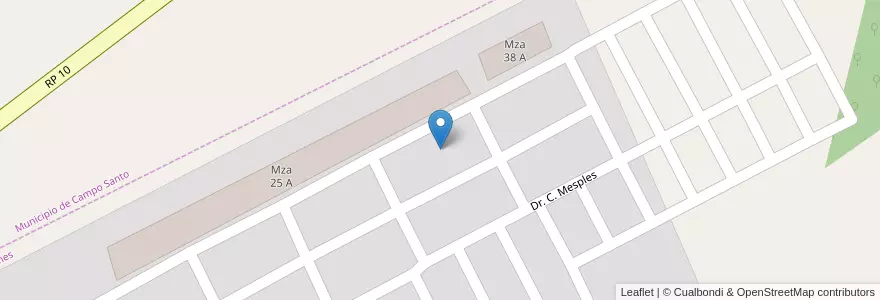 Mapa de ubicacion de Manzana 36 D en 아르헨티나, Salta, General Güemes, Municipio De Campo Santo.