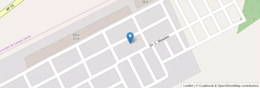 Mapa de ubicacion de Manzana 36 E en アルゼンチン, サルタ州, General Güemes, Municipio De Campo Santo.