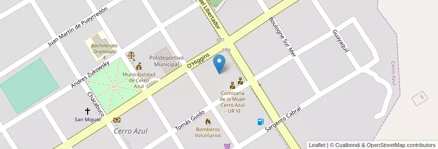 Mapa de ubicacion de Manzana 37 en アルゼンチン, ミシオネス州, Departamento Leandro N. Alem, Municipio De Cerro Azul, Cerro Azul.