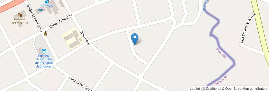 Mapa de ubicacion de Manzana 37 en 아르헨티나, Misiones, Departamento General Manuel Belgrano, 산타카타리나, Municipio De Bernardo De Irigoyen, Região Geográfica Intermediária De Chapecó, Dionísio Cerqueira.