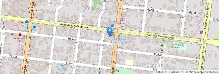 Mapa de ubicacion de Manzana 4 en 아르헨티나, Misiones, Departamento Capital, Municipio De Posadas, Posadas.