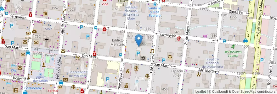 Mapa de ubicacion de Manzana 40 en Argentinien, Misiones, Departamento Capital, Municipio De Posadas, Posadas.