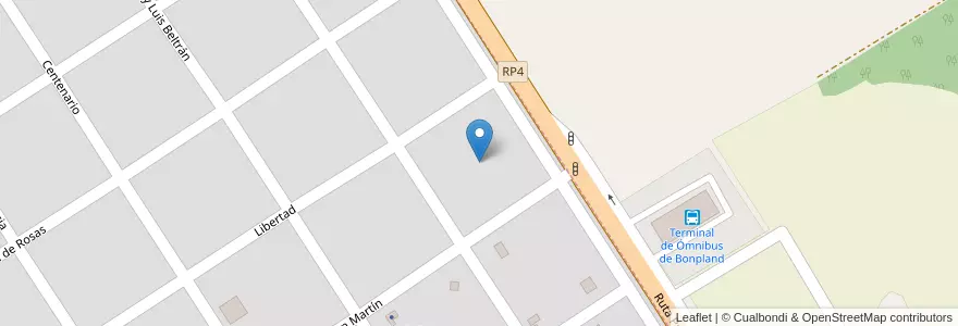 Mapa de ubicacion de Manzana 40 en アルゼンチン, ミシオネス州, Departamento Candelaria, Municipio De Bonpland, Bonpland.