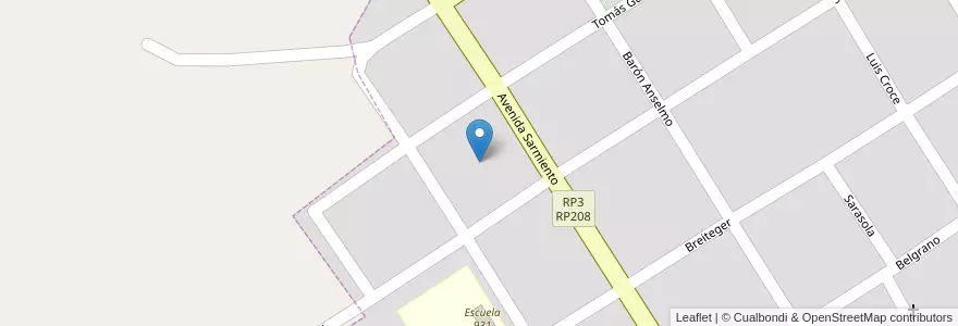 Mapa de ubicacion de Manzana 43 en アルゼンチン, ミシオネス州, Departamento Leandro N. Alem, Municipio De Cerro Azul.