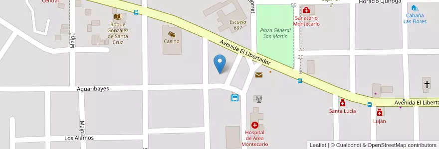 Mapa de ubicacion de Manzana 46 en アルゼンチン, ミシオネス州, Departamento Montecarlo, Municipio De Montecarlo, Montecarlo.