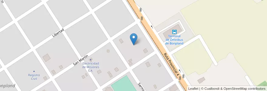 Mapa de ubicacion de Manzana 48 en アルゼンチン, ミシオネス州, Departamento Candelaria, Municipio De Bonpland, Bonpland.