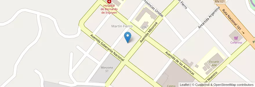 Mapa de ubicacion de Manzana 48 en 阿根廷, Misiones, Departamento General Manuel Belgrano, Municipio De Bernardo De Irigoyen.