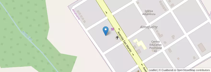 Mapa de ubicacion de Manzana 5 en Argentinië, Misiones, Departamento Leandro N. Alem, Municipio De Almafuerte, Almafuerte.
