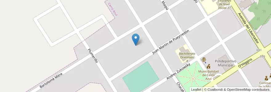 Mapa de ubicacion de Manzana 5 en アルゼンチン, ミシオネス州, Departamento Leandro N. Alem, Municipio De Cerro Azul, Cerro Azul.