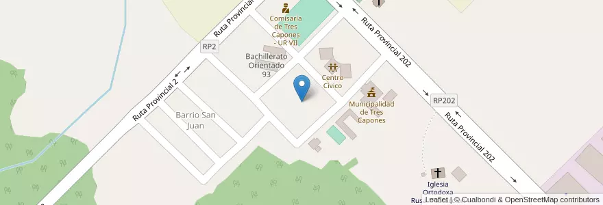 Mapa de ubicacion de Manzana 5 en アルゼンチン, ミシオネス州, Departamento Apóstoles, Municipio De Tres Capones.