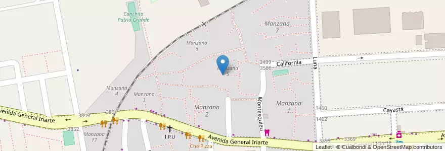 Mapa de ubicacion de Manzana 5, Barracas en Argentinien, Ciudad Autónoma De Buenos Aires, Comuna 4, Buenos Aires.