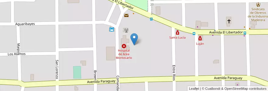 Mapa de ubicacion de Manzana 50 en آرژانتین, Misiones, Departamento Montecarlo, Municipio De Montecarlo, Montecarlo.