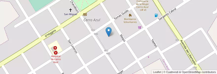 Mapa de ubicacion de Manzana 51 en アルゼンチン, ミシオネス州, Departamento Leandro N. Alem, Municipio De Cerro Azul, Cerro Azul.