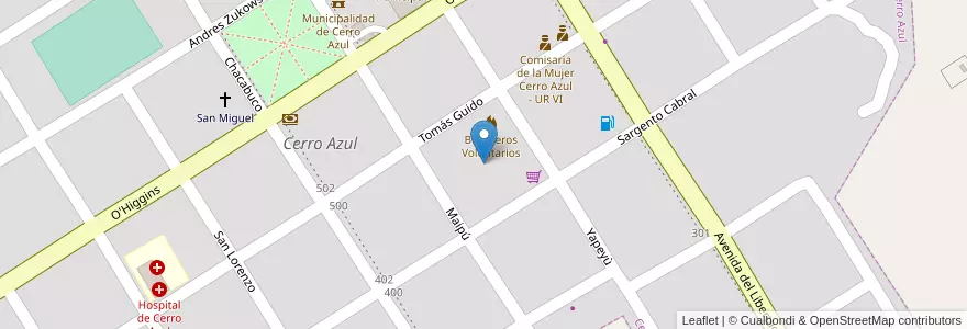 Mapa de ubicacion de Manzana 52 en アルゼンチン, ミシオネス州, Departamento Leandro N. Alem, Municipio De Cerro Azul, Cerro Azul.