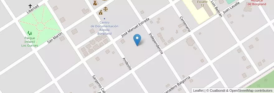 Mapa de ubicacion de Manzana 52 en アルゼンチン, ミシオネス州, Departamento Candelaria, Municipio De Bonpland, Bonpland.