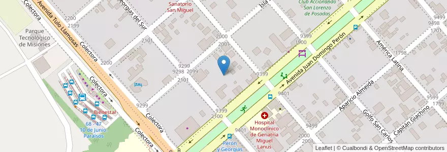 Mapa de ubicacion de Manzana 52 en アルゼンチン, ミシオネス州, Departamento Capital, Municipio De Posadas.