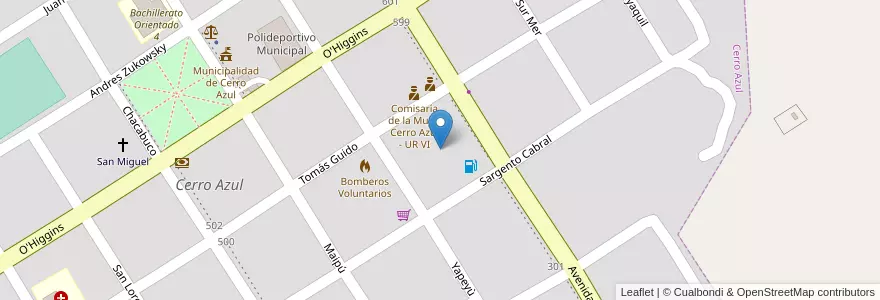 Mapa de ubicacion de Manzana 53 en アルゼンチン, ミシオネス州, Departamento Leandro N. Alem, Municipio De Cerro Azul, Cerro Azul.