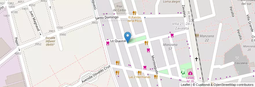 Mapa de ubicacion de Manzana 53, Barracas en آرژانتین, Ciudad Autónoma De Buenos Aires, Comuna 4, Buenos Aires.