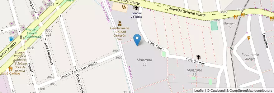 Mapa de ubicacion de Manzana 55, Barracas en Argentinië, Ciudad Autónoma De Buenos Aires, Comuna 4, Buenos Aires.