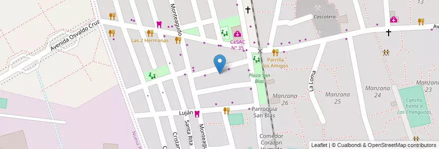 Mapa de ubicacion de Manzana 56, Barracas en 아르헨티나, Ciudad Autónoma De Buenos Aires, Comuna 4, 부에노스아이레스.