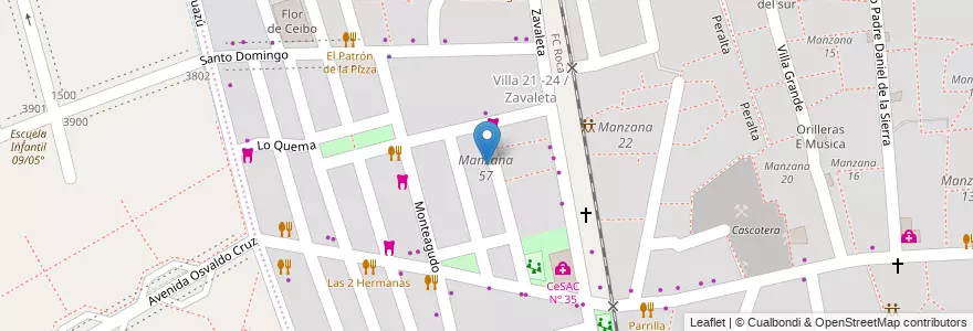 Mapa de ubicacion de Manzana 57, Barracas en 阿根廷, Ciudad Autónoma De Buenos Aires, Comuna 4, 布宜诺斯艾利斯.