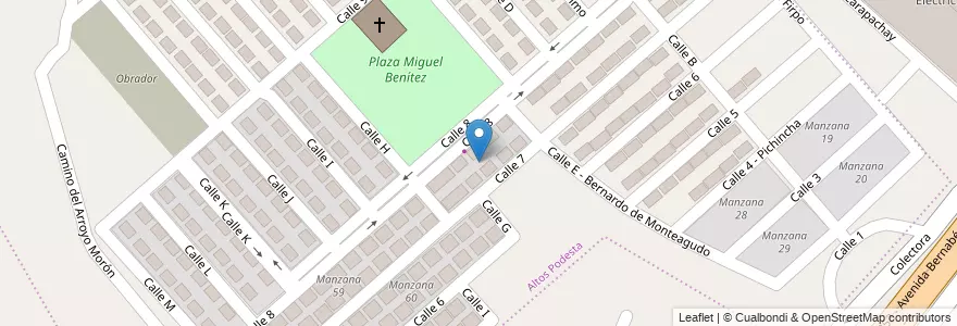 Mapa de ubicacion de Manzana 58 en Arjantin, Buenos Aires, Partido De Tres De Febrero, Pablo Podestá.