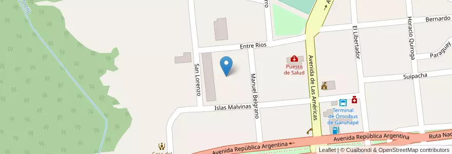 Mapa de ubicacion de Manzana 6 en アルゼンチン, ミシオネス州, Departamento Libertador General San Martín, Municipio De Garuhapé.