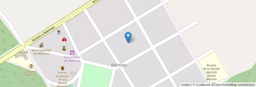 Mapa de ubicacion de Manzana 6 en アルゼンチン, ミシオネス州, Departamento Candelaria, Municipio De Mártires, Mártires.