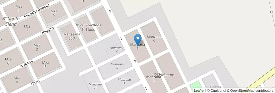 Mapa de ubicacion de Manzana 6 en Arjantin, Salta, General Güemes, Municipio De Campo Santo.