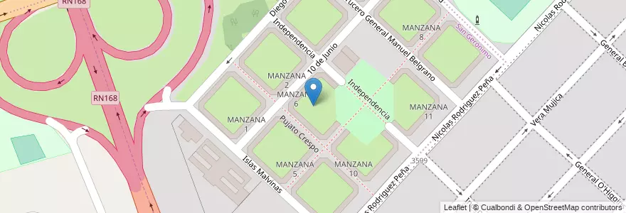 Mapa de ubicacion de MANZANA 6 en الأرجنتين, سانتا في, إدارة العاصمة, سانتا في العاصمة, سانتا في.