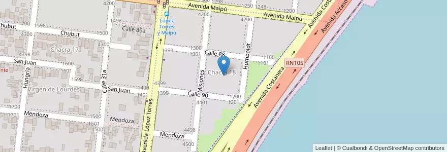 Mapa de ubicacion de Manzana 6 en アルゼンチン, ミシオネス州, Departamento Capital, Municipio De Posadas.