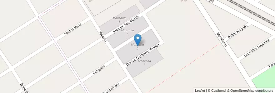 Mapa de ubicacion de Manzana 6 en Argentinië, Buenos Aires, Partido De Malvinas Argentinas, Grand Bourg.