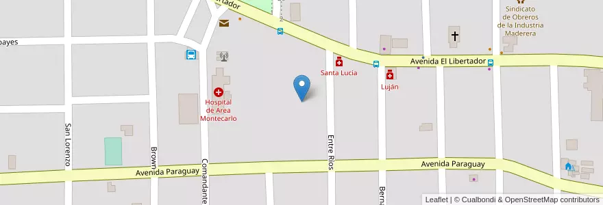 Mapa de ubicacion de Manzana 6 en アルゼンチン, ミシオネス州, Departamento Montecarlo, Municipio De Montecarlo, Montecarlo.